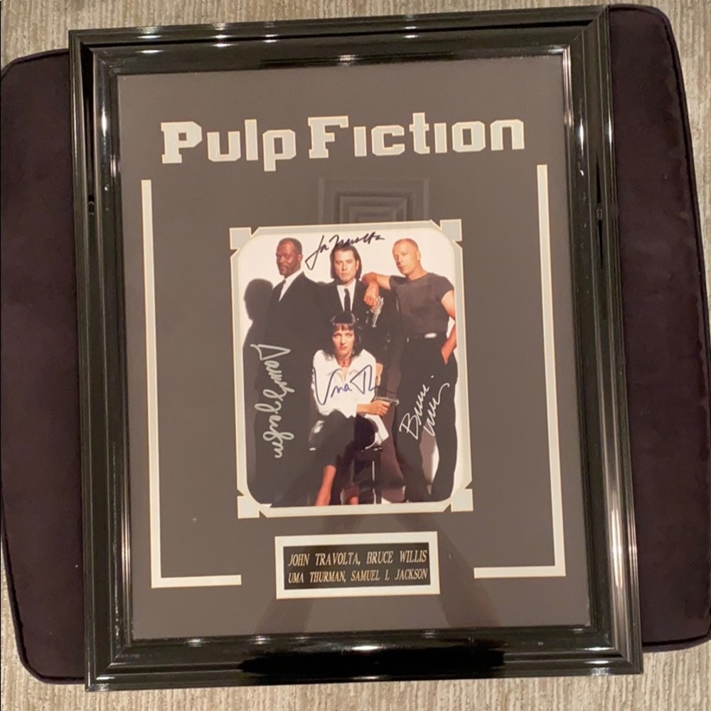 Pulp Fiction autographed framed photo